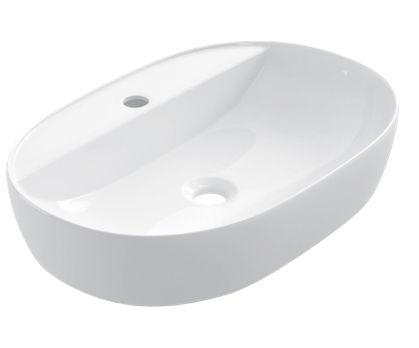 Washbasin 600x400 mm, white ceramic - COUNTER TOP 1009