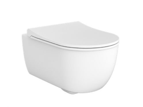 Matt white - Toilet bowl, wall-hung, for WC