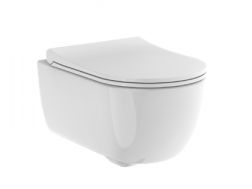 Glossy white - Toilet bowl, wall-hung, for WC