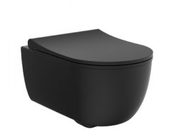 Matt black - Toilet bowl, wall-hung, for WC