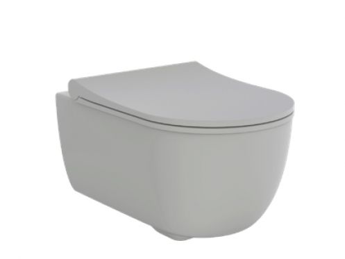 Matt grey - Toilet bowl, wall-hung, for WC