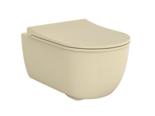 Matt Beige - Toilet bowl, wall-hung, for WC