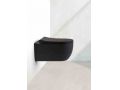 Matt black - SHORT toilet bowl, wall-hung, for WC