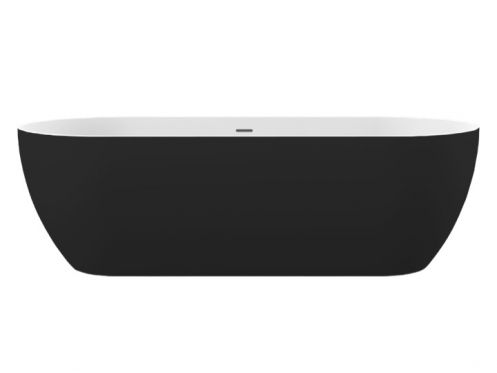 Freestanding bathtub, 1700 x 800 x 570 mm, acrylic, matt black - BARO