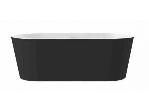 Freestanding bathtub, 1700 x 800 x 580 mm, acrylic, matt black - BASQ