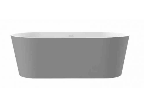 Freestanding bathtub, 1700 x 800 x 580 mm, acrylic, matt grey - BASQ