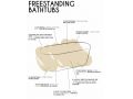 Freestanding bathtub, 1700 x 800 x 580 mm, acrylic, matt beige - BASQ