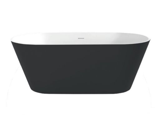 Freestanding bathtub, 1700 x 800 x 640 mm, in Solid Surface mineral resin, in matt color - HYDRA anthracite