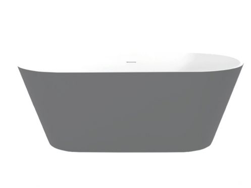 Freestanding bathtub, 1700 x 800 x 640 mm, in Solid Surface mineral resin, in matt color - HYDRA grey