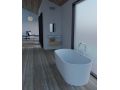 Freestanding bathtub, 1660 x 810 x 580 mm, in Solid Surface mineral resin, in matt color - ELLE