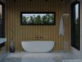 Freestanding bathtub, 1655 x 755 x 535 mm, in Solid Surface mineral resin, in matt color - OVALE