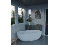 Freestanding bathtub, 1655 x 755 x 535 mm, in Solid Surface mineral resin, in matt color - OVALE