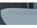 Freestanding bathtub, 1655 x 755 x 535 mm, in Solid Surface mineral resin, in matt color - OVALE