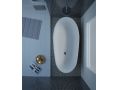 Freestanding bathtub, 1550 x 850  x 580 mm, in Solid Surface mineral resin, in matt color - ASY