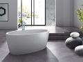 Freestanding bathtub, 1400 x 880 x 550 mm, in Solid Surface mineral resin, in matt color - ELY