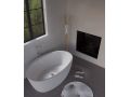 Freestanding bathtub, 1400 x 880 x 550 mm, in Solid Surface mineral resin, in matt color - ELY