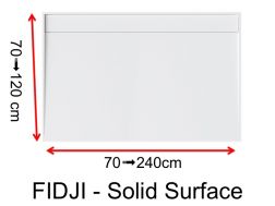 Shower tray, lateral drain, in Solid-Surface mineral resin - FIDJI