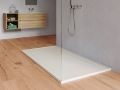 Shower tray, lateral drain, in Solid-Surface mineral resin - FIDJI