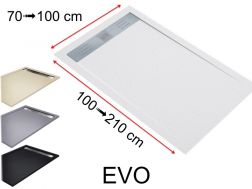 Shower tray, drain, in mineral resin - EVO