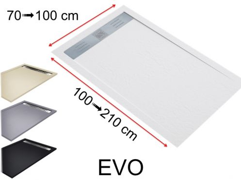 Shower tray, drain, in mineral resin - EVO