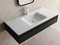 Thermoformed washbasin, suspended or built-in, in Solid-Surface - ATENAS CURVO 40