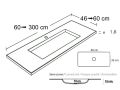 Thermoformed washbasin, suspended or built-in, in Solid-Surface - ATENAS CURVO 40