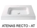 Thermoformed washbasin, suspended or built-in, in Solid-Surface - ATENAS RECTO 45