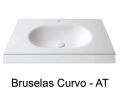 Thermoformed washbasin, suspended or built-in, in Solid-Surface - BRUSELAS CURVO