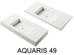 Washstand, 50 x 120 cm, suspended or recessed, in mineral resin - AQUARIS