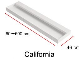 Vanity top, drainage channel, suspended or free-standing, in Solid-Surface - CALIFORNIA