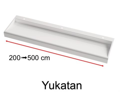 Vanity top, drainage channel, suspended or free-standing, in Solid-Surface - YUKATAN