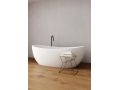 Freestanding bathtub, 1800 x 850  x 630 mm, in Solid Surface mineral resin, in matt color - ARAL