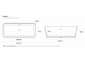Freestanding bathtub, 1700 x 750 x 590 mm, in Solid Surface mineral resin, in matt color - TAHOE