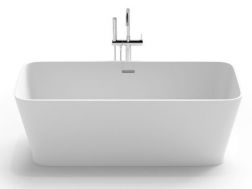 Freestanding bathtub, 1700 x 750 x 590 mm, in Solid Surface mineral resin, in matt color - TAHOE