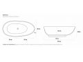 Freestanding bathtub, 1700 x 800 x 880 mm, in Solid Surface mineral resin, in matt color - GARDA