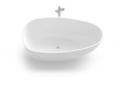 Freestanding bathtub, 1700 x 800 x 880 mm, in Solid Surface mineral resin, in matt color - GARDA