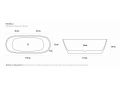 Freestanding bathtub, 1600 x 720 x 560 mm, in Solid Surface mineral resin, in matt color - NESS