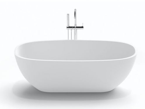 Freestanding bathtub, 1550 x 750 x 550 mm, in Solid Surface mineral resin, in matt color - MICHIGAN