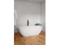 Freestanding bathtub, 1550 x 750 x 550 mm, in Solid Surface mineral resin, in matt color - MICHIGAN