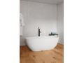 Freestanding bathtub, 1750 x 750 x 500 mm, in Solid Surface mineral resin, in matt color - MICHIGAN