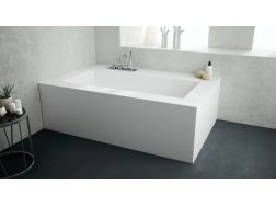 Bathtub, 1950 x 1270 x 490 mm, in Solid-Surface mineral resin, made to measure - ENOL 155