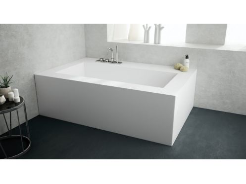 Bathtub, 1950 x 1270 x 490 mm, in Solid-Surface mineral resin, made to measure - ENOL 155