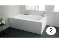Bathtub, 1950 x 1270 x 490 mm, in Solid-Surface mineral resin, made to measure - ENOL 155