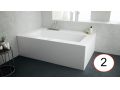 Bathtub, 2100 x 1270 x 490 mm, in Solid-Surface mineral resin, made to measure - ENOL 170