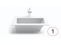 Bathtub, 2100 x 1270 x 490 mm, in Solid-Surface mineral resin, made to measure - ENOL 170
