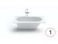Bathtub, 1800 x 930 x 540 mm, in Solid-Surface mineral resin, made to measure - LOMOND