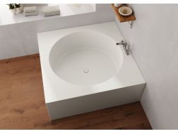 Bathtub, Ø 1418 mm, in Solid-Surface mineral resin, made to measure - MIDOL