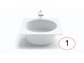 Bathtub, � 1418 mm, in Solid-Surface mineral resin, made to measure - MIDOL
