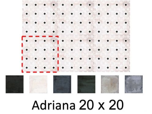 Adriana 20 x 20 cm - Floor and wall tiles, matte aged finish