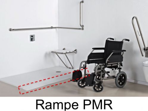 Handrail for people with reduced mobility, for extra-flat shower tray *